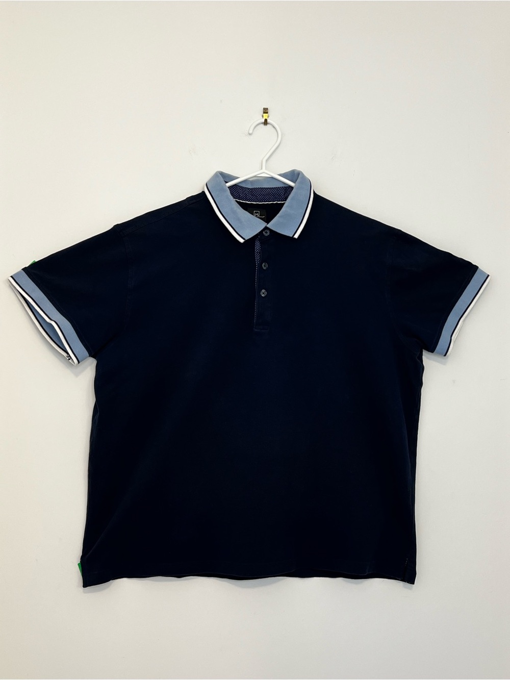 Michael Strahan Men’s Blue Polo Cotton Shirt Modern Fit Short Sleeve XL